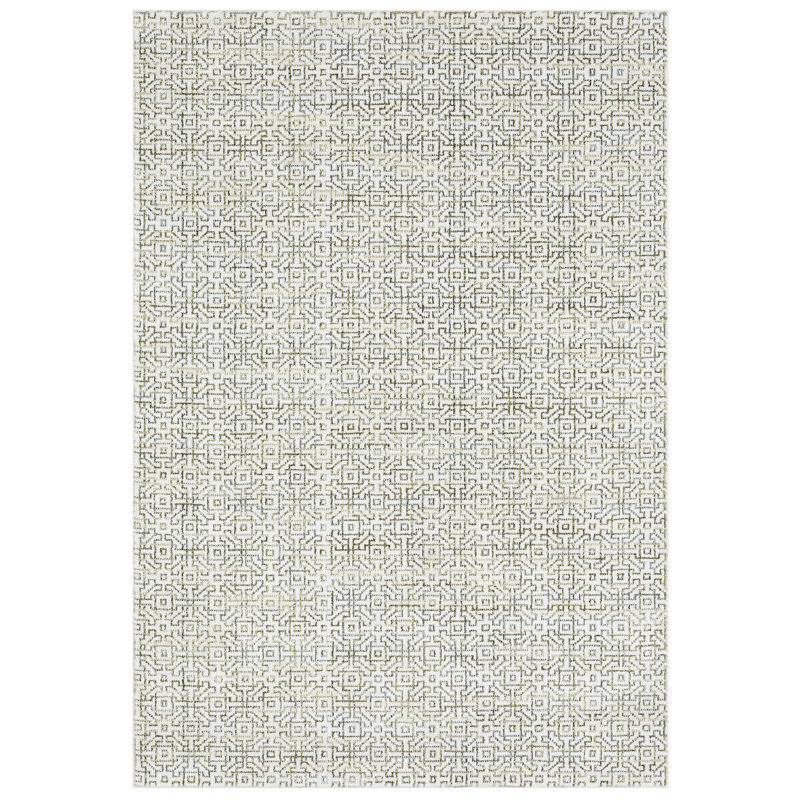 Tapis ivoire / vert Amot, Ivory/ Green, Rectangle 5'3" x 7'3"