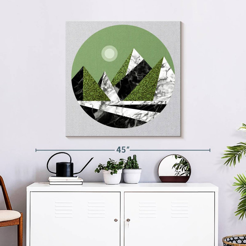 Alvord Abstract Green Mountains, 30" H x 30" W