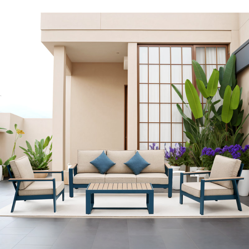 Ensemble de conversation pour terrasse 5 pièces Kerstine
