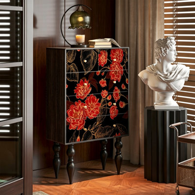 French Solid Wood Storage Cabinet For Living Room