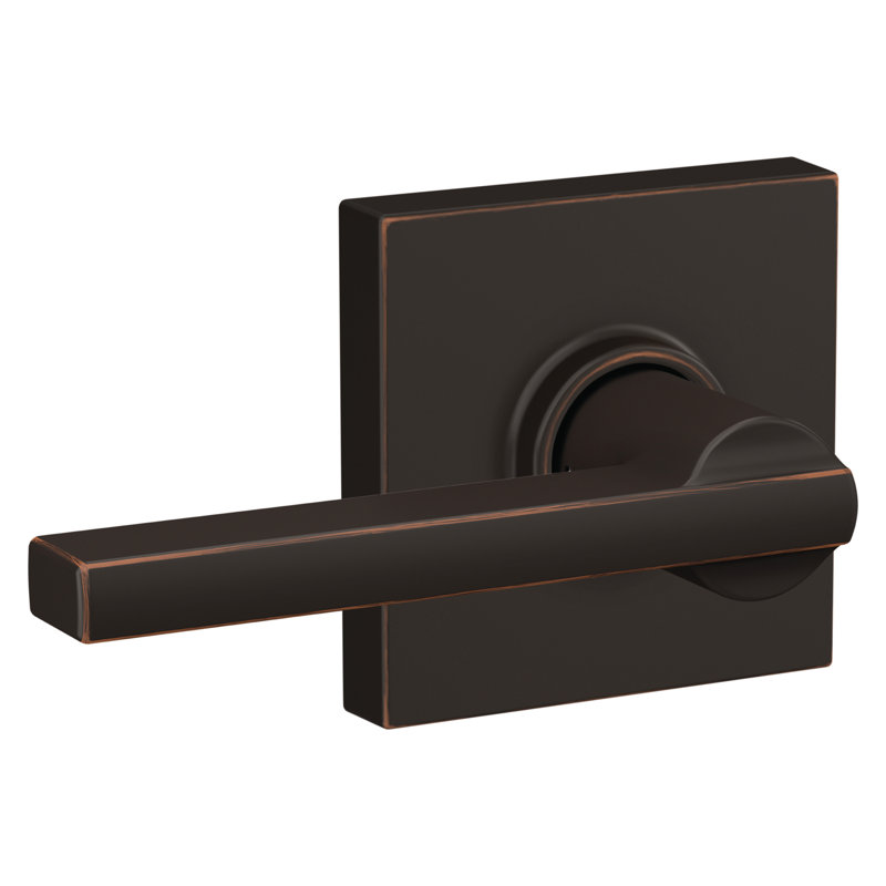 Ensemble de levier de couloir Schlage Latitude avec rosette Collins, Bronze vieilli