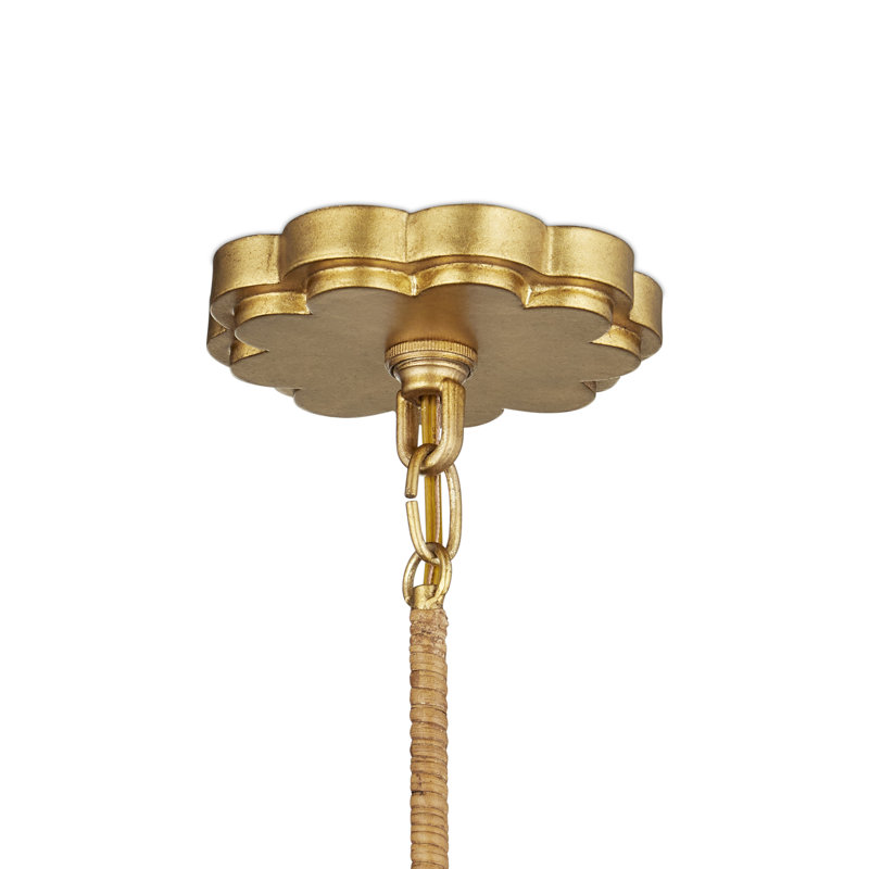 Savoie 9 - Light Wrought Iron/Rattan Chandelier by Suzanne Dui