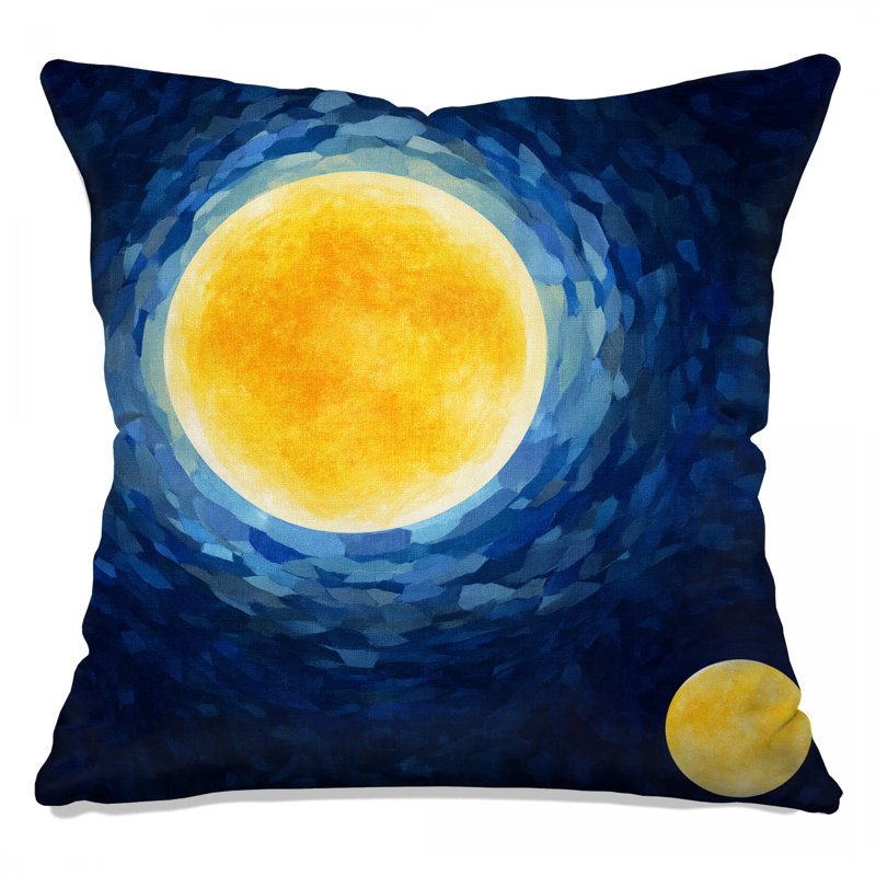 Coussin Abstract Sun, coussins double face Art, 20 x 20 inches