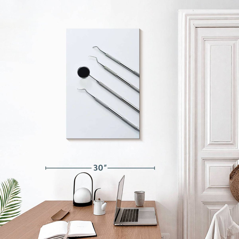 Four Dental Tools, 30" H x 20" W