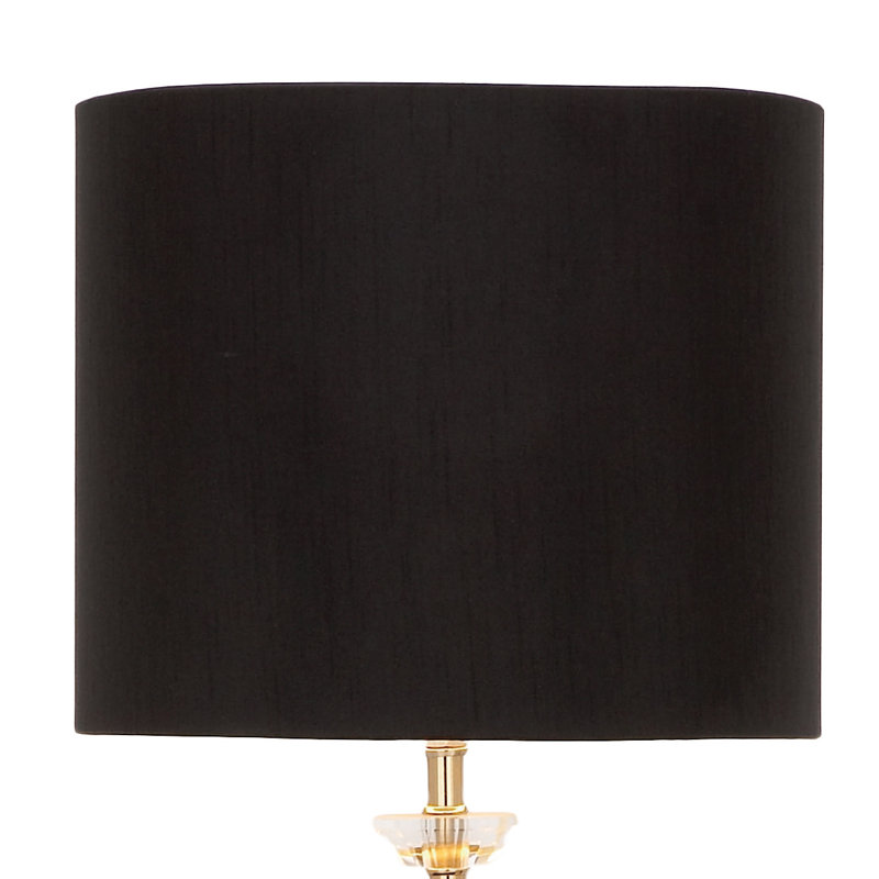 Lampe de bar Helmsley en métal doré avec abat-jour noir et accent de cristal