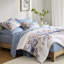 Édredon à motif floral bleu avec draps, très grand, matelas 16 po, microfibre douce, lavable à la machine bleu très grand, rembourrage, imprimé
