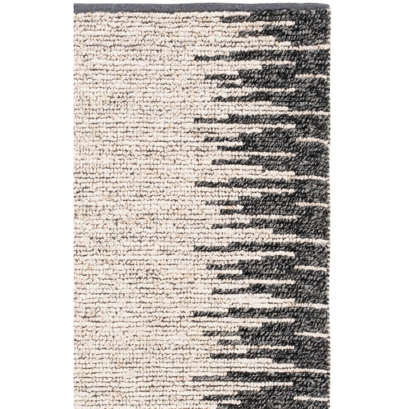 Tapis abstrait en jute / laine tissé à la main Shelanda, Rectangle 5 pi x 8 pi