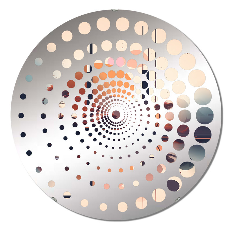 Miroir mural en spirale bleu doux et rose, 31,4 po x 31,4 po