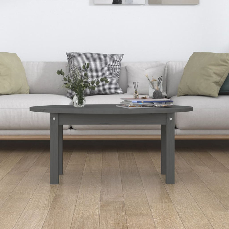 Synergy Solid Wood Four Leg Coffee Table, Grey, 35cm H x 80cm W x 40cm D