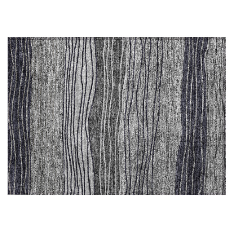 Washable Striped Indoor / Outdoor Rug