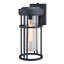 Applique murale d'extérieur Crestline H 14 po à 1 lumière texturée noire avec capteur de crépuscule, aluminium résistant à la rouille, abat-jour en verre transparent, compatible avec les DEL pour porte de patio ou de garage