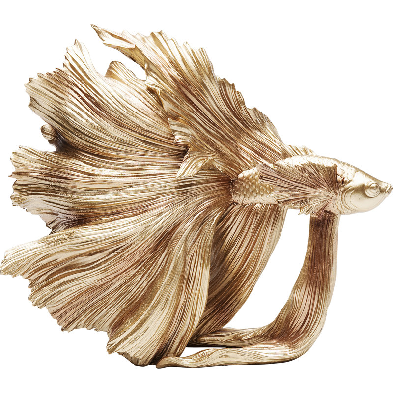 Deco Figurine Betta Fish, Gold, 57cm H x 63cm W x 33cm D