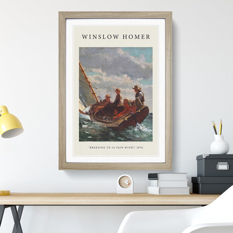 A Fair Wind by Winslow Homer - Picture Frame Painting, 48cm H x 36cm W x 2cm D, Oak Framed