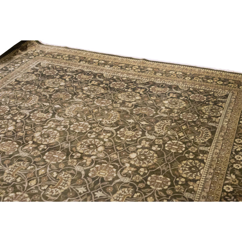 Hand Knotted Wool Area Rug in Black