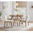 Arshveer 48-inch Round Wood Dining Table And 4 Upholstered Chairs Set 