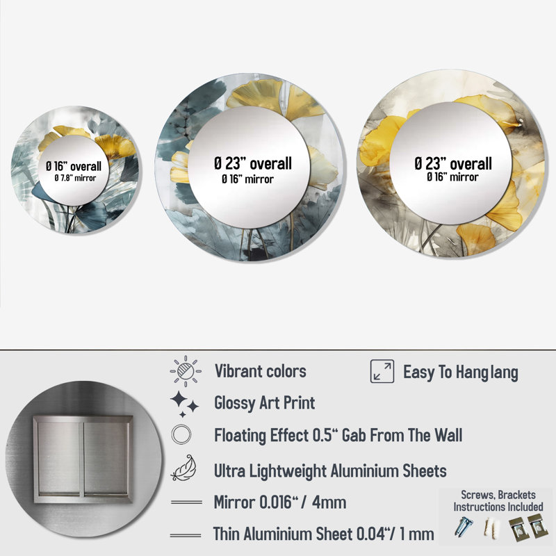 Combe Metal Round Mirror