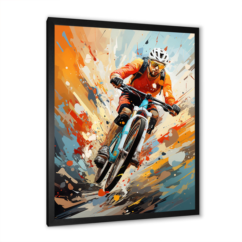 Bicycle Abstracted Trails An I - Bicycle Wall Art Prints, Cadre photo noir, H 40 po x l 30 po x P 1,5 po