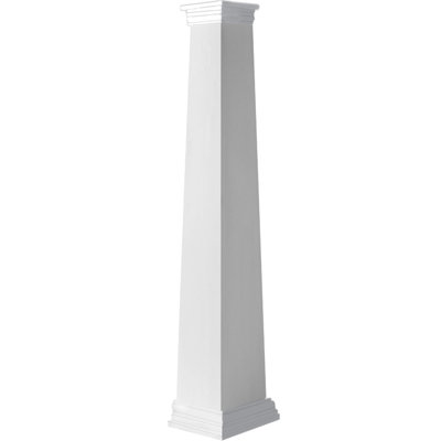 Craftsman Classic Square Tapered Smooth PVC Column Kit, Standard Capital & Standard Base