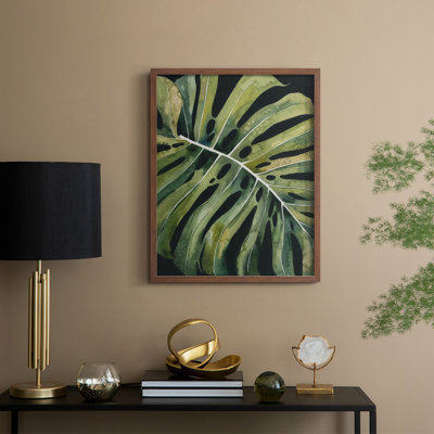 Nocturnal Monstera I Framed Print - Solid Wood