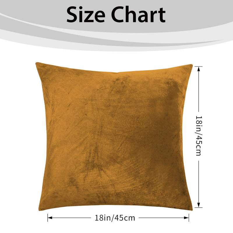 Aspire Homeware Square Plain Velvet Scatter Cushion Cover, Ochre, Pack of 2