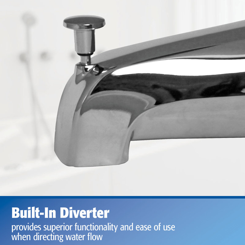 Bec de baignoire mural avec inverseur Plumbpak, Chrome poli