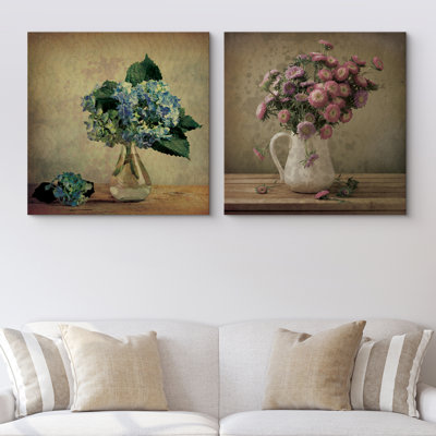 Fleur de fleur sur toile, 2 pièces