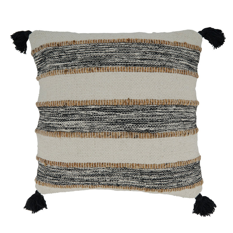 Aziza Collection Tassels Cotton Pillow Cover