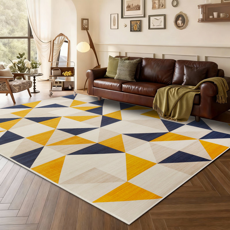 Abstract Machine Printed Shag Area Rug, Rectangle 200 x 290 cm
