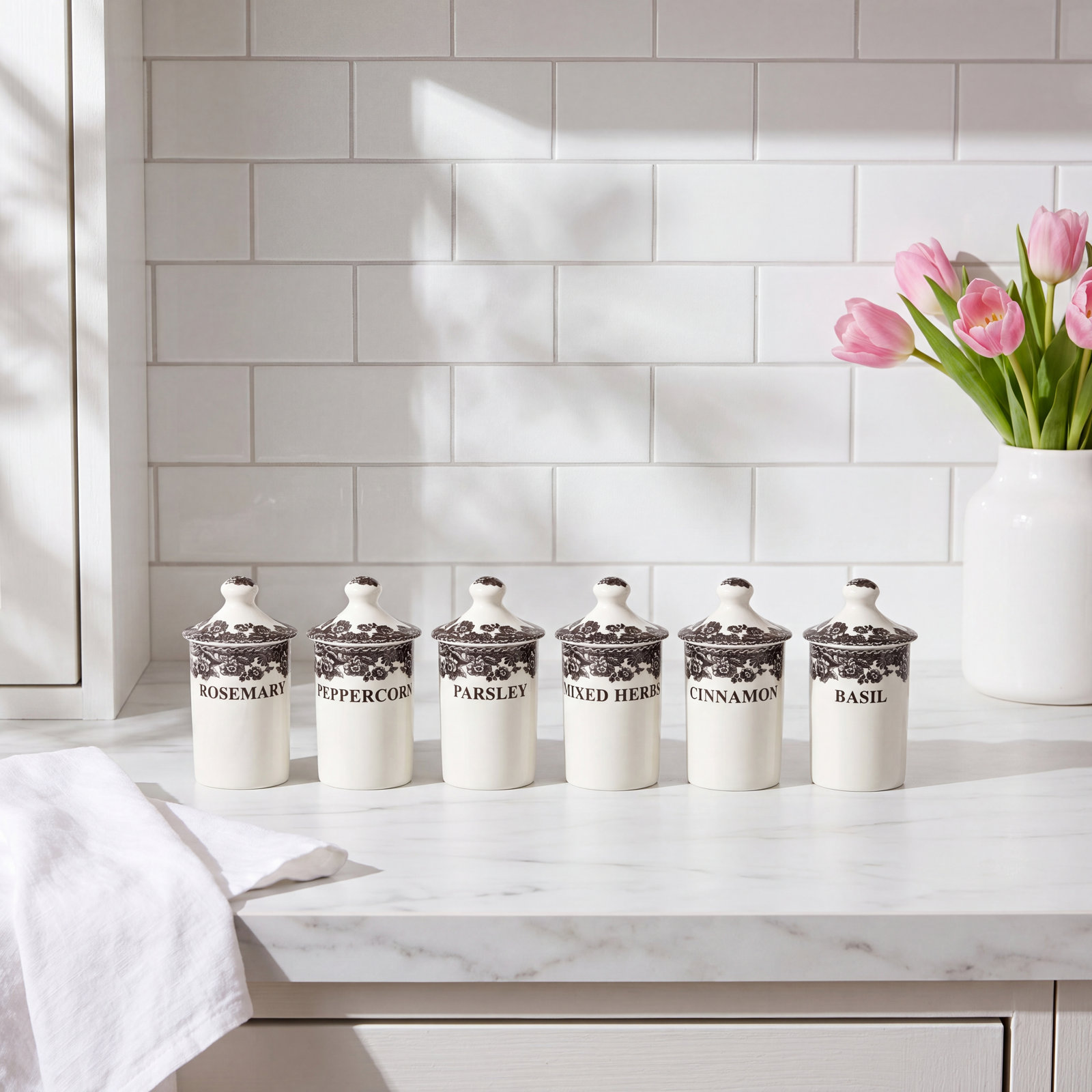 Spode Delamere 6-Piece Spice Jars
