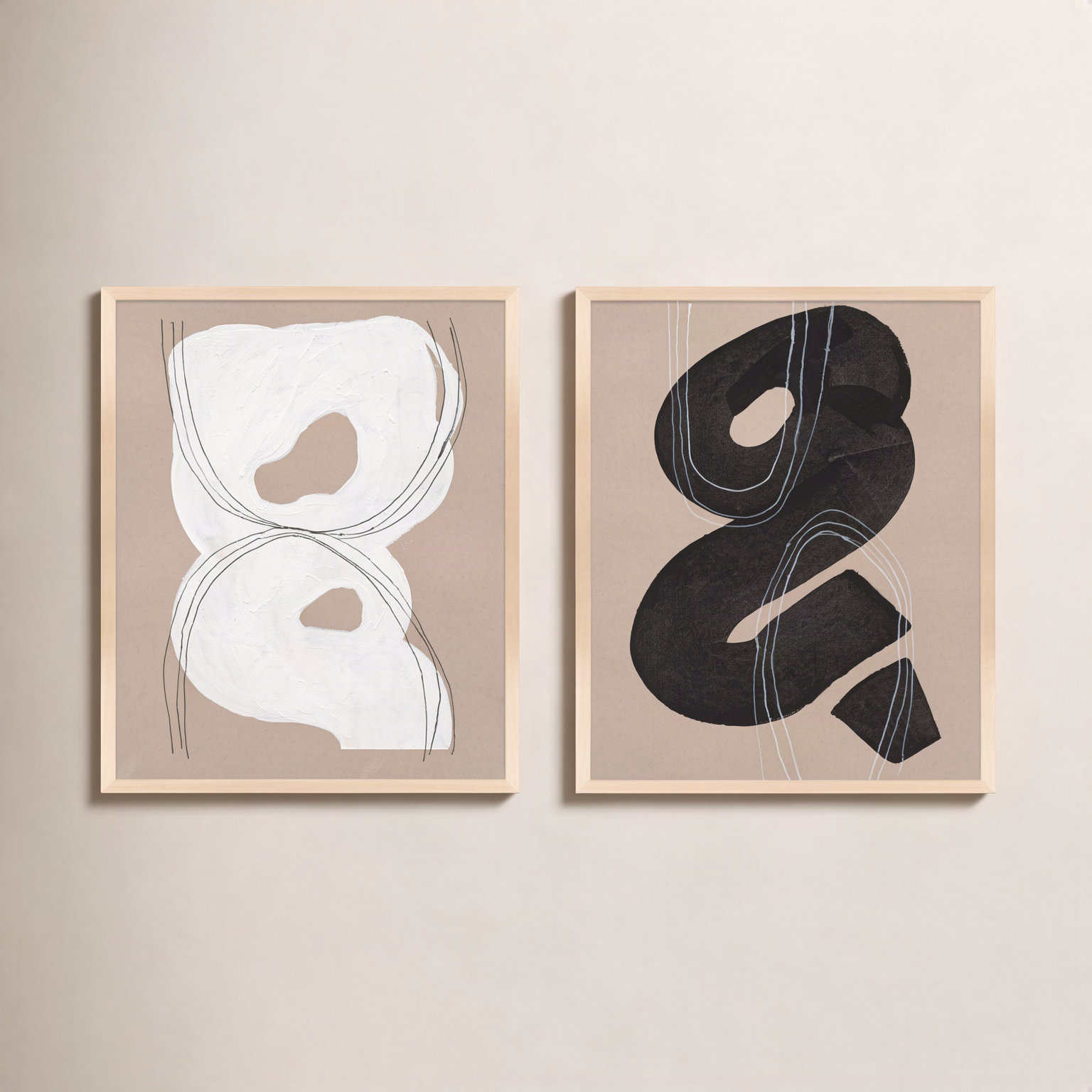 Free Form 5&9. Set Of 2 by Andrea Stokes, Maple Wood, 50" H x 40" W x 1.25" D