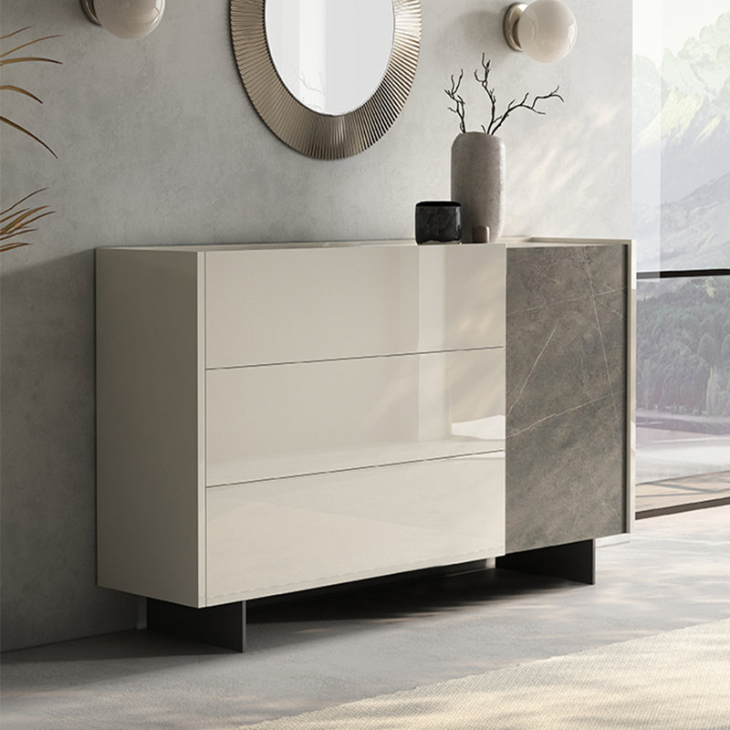 Buffet de rangement italien minimaliste, H 35,43 po x l 59,06 po x P 15,75 po
