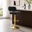 Ensemble de 2 tabourets de bar réglables en polyuréthane avec base et repose-pieds dorés, noir