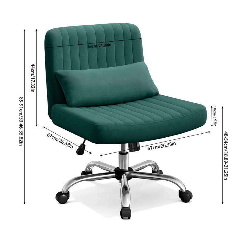 Canora Grey Velvet Criss Cross Chair, Green
