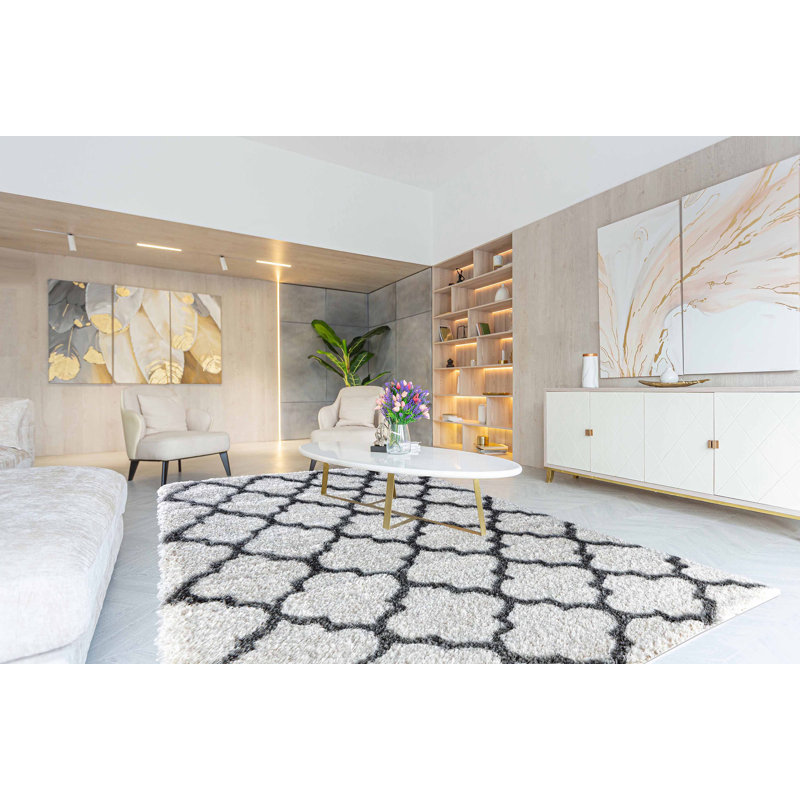 Babsy Geometric Shag Area Rug, Rectangle 160 x 230cm