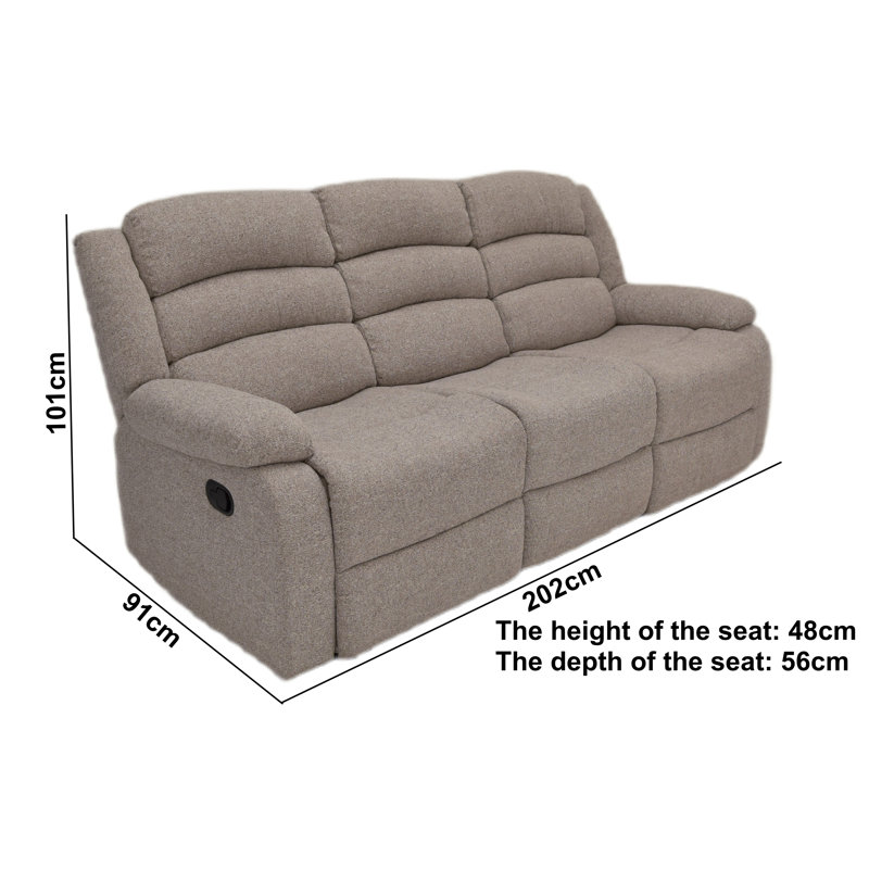 Sylvanas 3 or 2 Seater Recliner Sofa Beige, 3