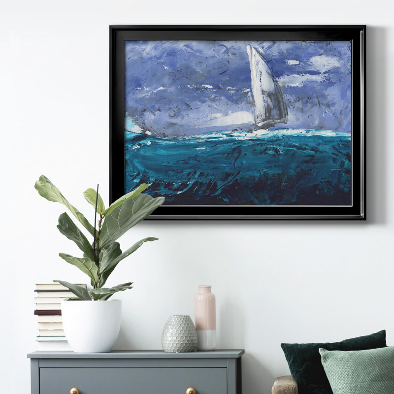 «Sail Ho I» - peinture encadrée, Noir, H 22,5 po x l 30,5 po x P 1 po, Pas de tapis