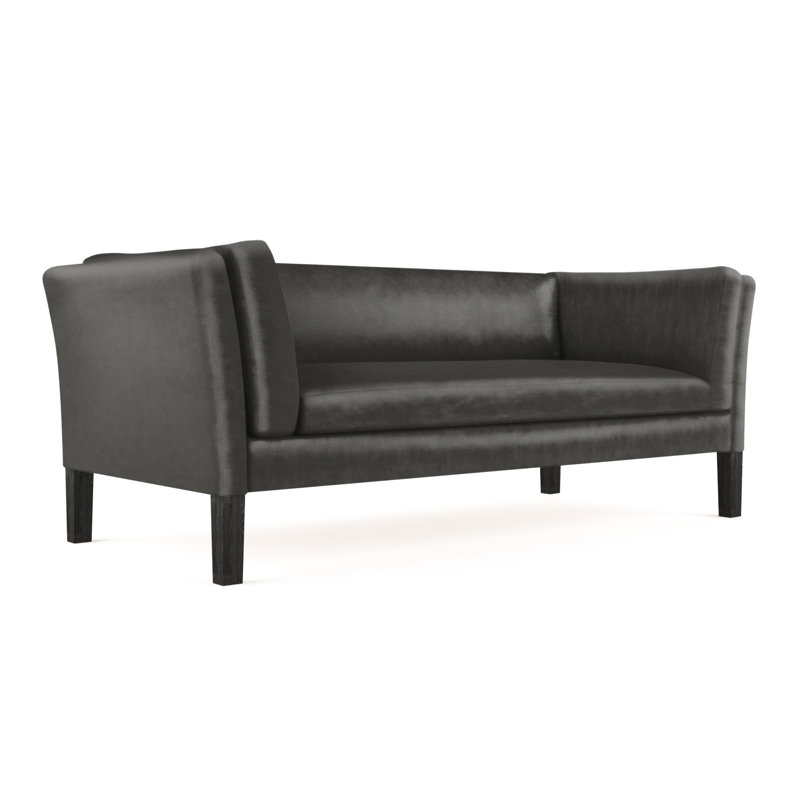 Canapé Charlton, Cuir rétro graphite, Ébène, H 31 po x l 72 po x P 33 po