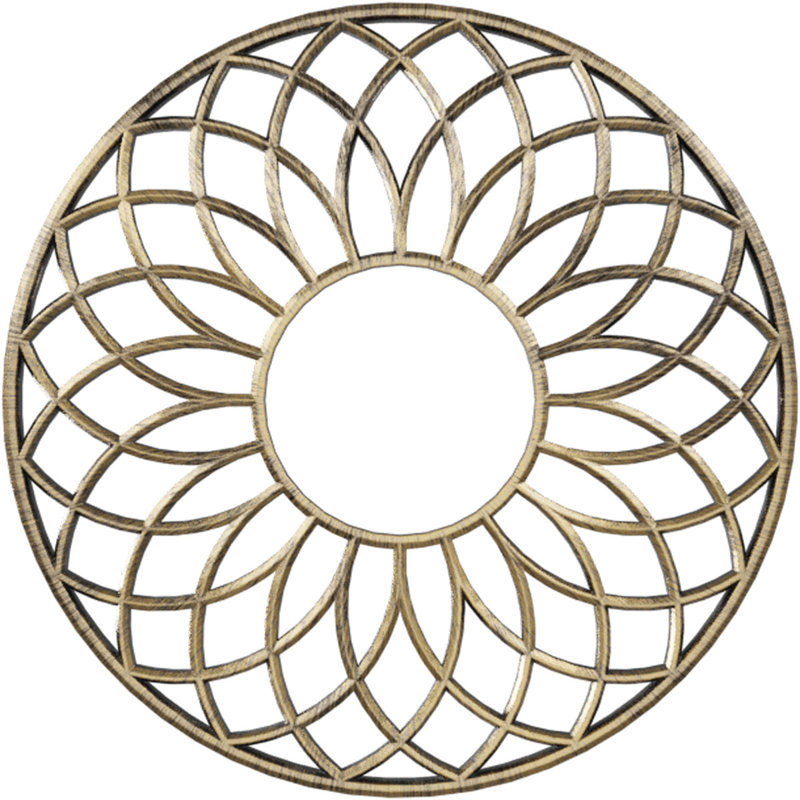 32 po x P 11 po x P 1 po P médaillon de plafond en PVC de qualité architecturale Cannes, or pâle antique, Or pâle antique