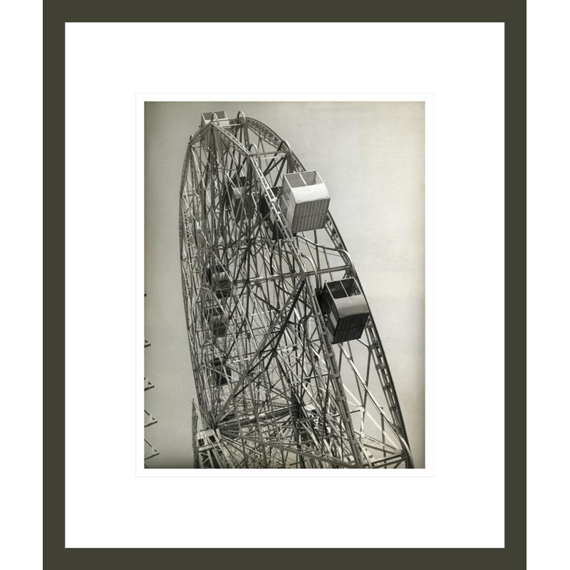 Vue de la grande roue de Coney Island par Inconnu - Impression Giclée sur cadre, H 16,21 po x l 13,75 po