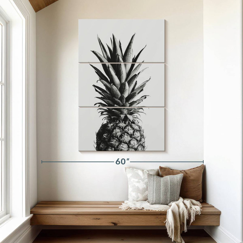 Yarlin Pineapple Black And White I, 50" H x 32" W