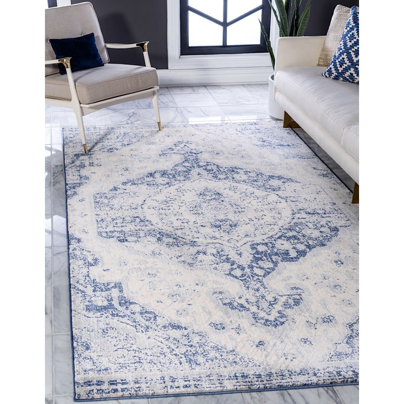 Tapis oriental bleu Polli, Rectangle 8 pi x 10 pi