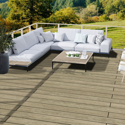 Planches de terrasse en composite 192 po x 5,4 po (5 pièces) -Inclut les accessoires d'installation