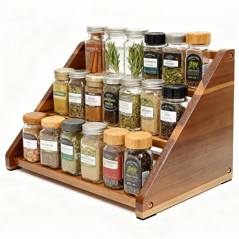 Freestanding Wood Spice Rack