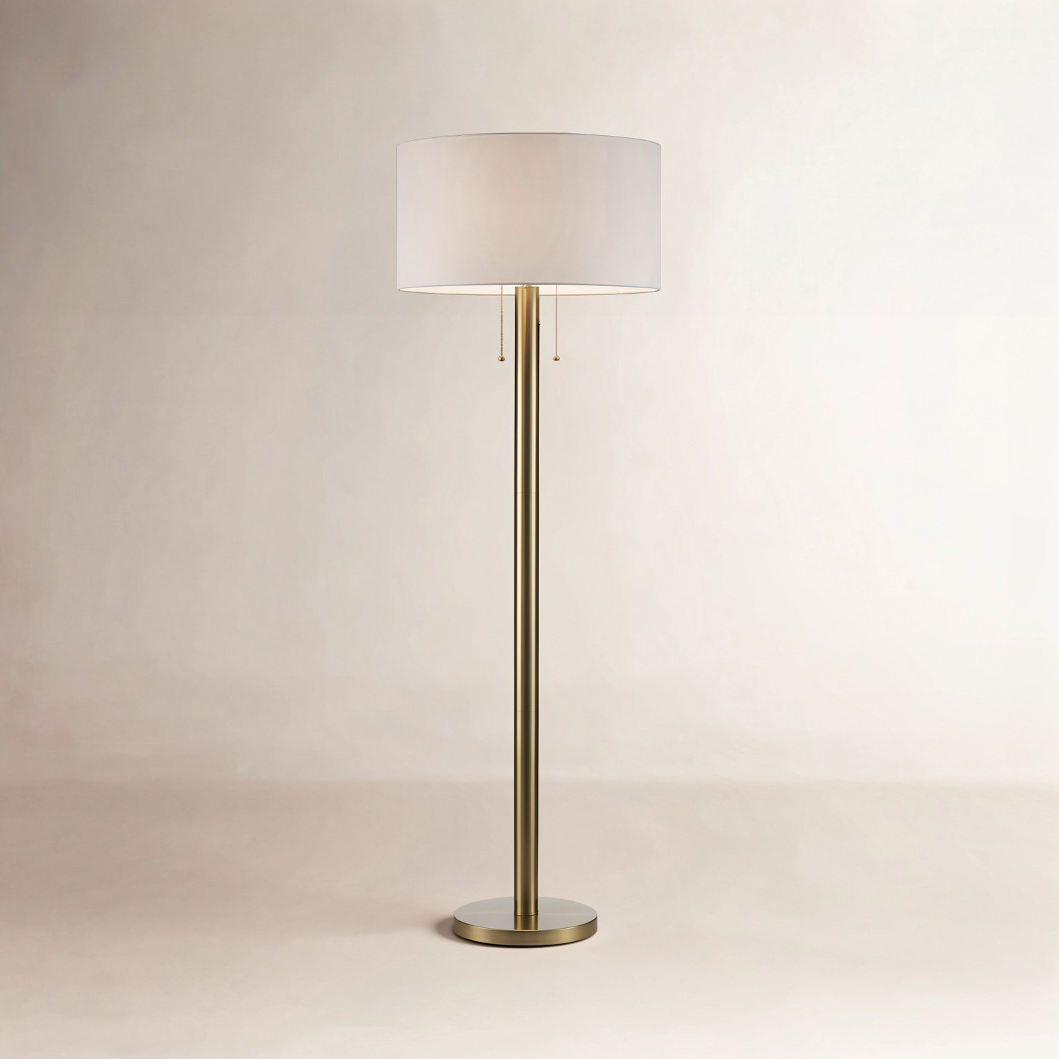 Grayton 63" Dimmable Floor Lamp, Antique Gold