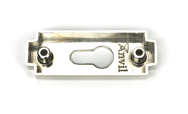 Art Deco Euro Escutcheon, Polished Chrome