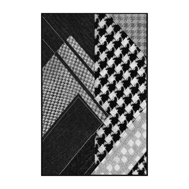 Tapis gris à carreaux lavables à la machine Wynsum, 4 x 6