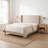 Janine Corduroy Upholstered Wingback Bed with Slat Kit and Solid and Manufactured Wood Frame-749801281-749801292
