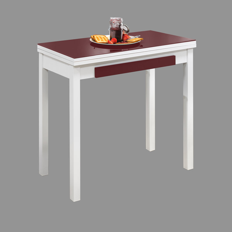 Praneeth Glass Top End Table, Bordeaux