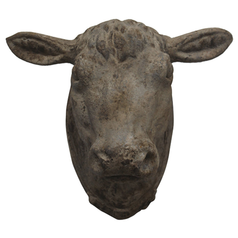 Weathered Cow Head Wall Sculpture