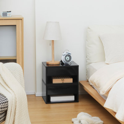 37cm W Engineered Wood Bedside Table